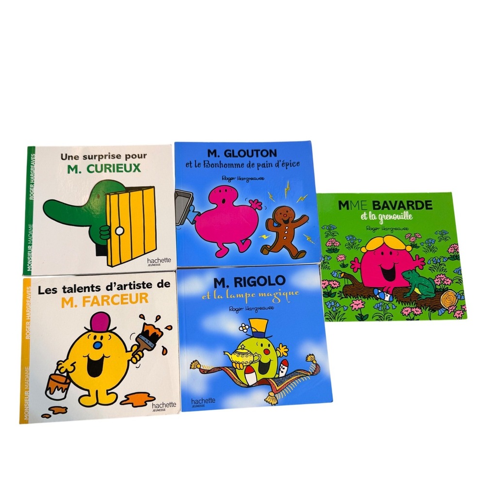Rare Roger Hargreaves Monsieur Madame 5 Book Set French Language Hachette Kids